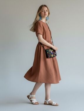 Multicolor Beaded Boho Crossbody Bag